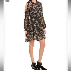 The Kooples cold shoulder printed dress size small